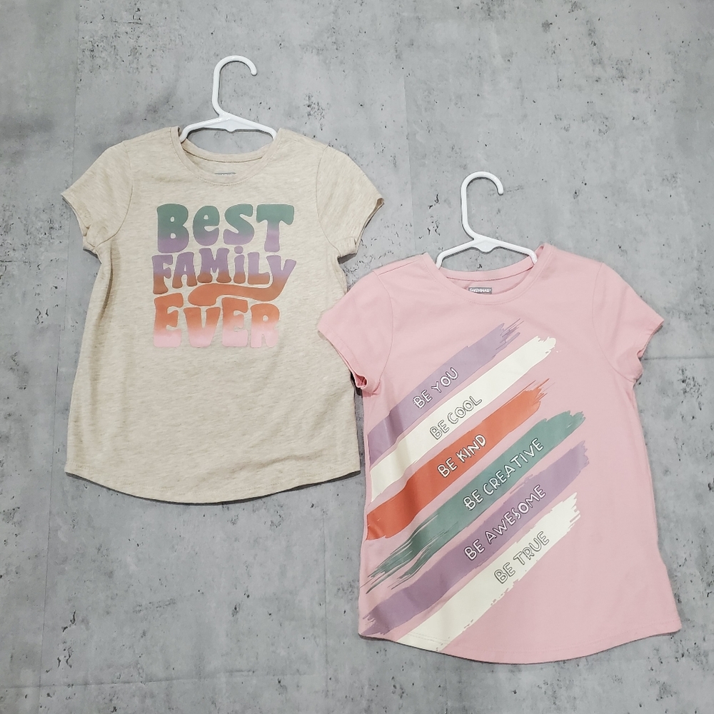BUNDLE Garanimals Set of 2 Short Sleeve T-shirt Girl's Size 5T